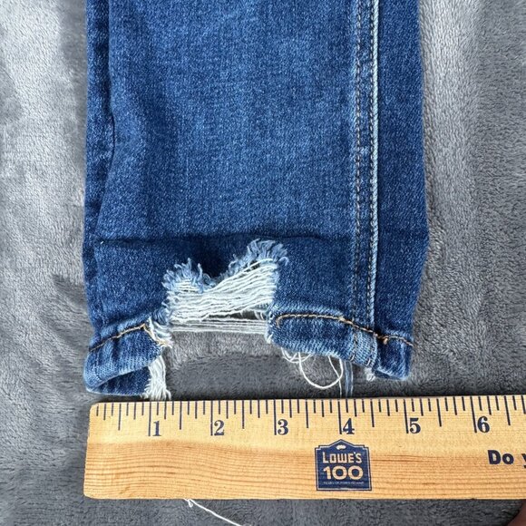 Vervet Jeans Womens 14 Blue Distressed Skinny High Rise Raw Hem Stretch Denim - Picture 4 of 13
